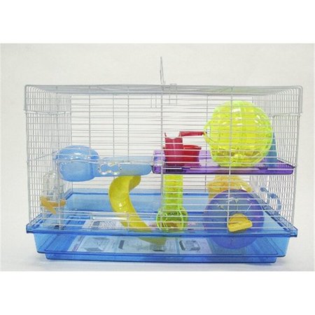 YML YML H1812BL 12 in. Clear Plastic Hamster-Mice Cage in Blue H1812BL